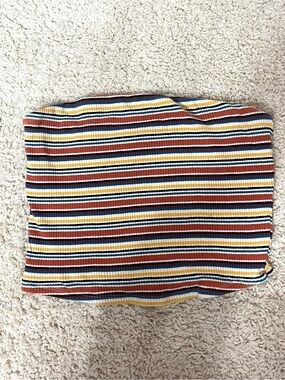 Garage Multicolor Striped Ribbed Top - Blue, Yellow, Red, White, Black